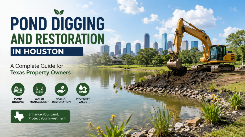 Pond Digging and Restoration in Houston: A Complete Guide for Texas Property Owners